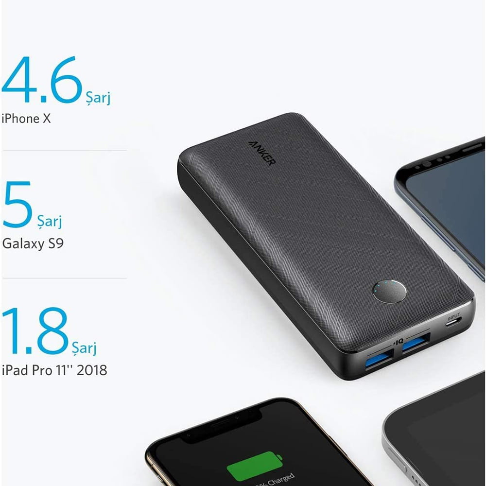 61QJpe8KI4L._AC_SL1500_ Anker PowerCore II 20000, 20100mAh Portable Charger with Dual USB Ports, PowerIQ 2.0 (up to 18W Output) Power Bank, Fast Charging - Image 8