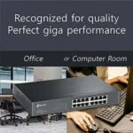 ⁦TP-Link 16 Port 10/100Mbps Fast Ethernet Switch | Desktop or Wall-Mounting | Plastic Case Ethernet Splitter | Unshielded Network Switch | Plug and Play | Fanless Quiet | Unmanaged (TL-SF1016D)⁩ - الصورة ⁦6⁩