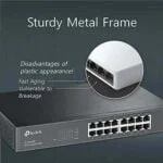 ⁦TP-Link 16 Port 10/100Mbps Fast Ethernet Switch | Desktop or Wall-Mounting | Plastic Case Ethernet Splitter | Unshielded Network Switch | Plug and Play | Fanless Quiet | Unmanaged (TL-SF1016D)⁩ - الصورة ⁦7⁩