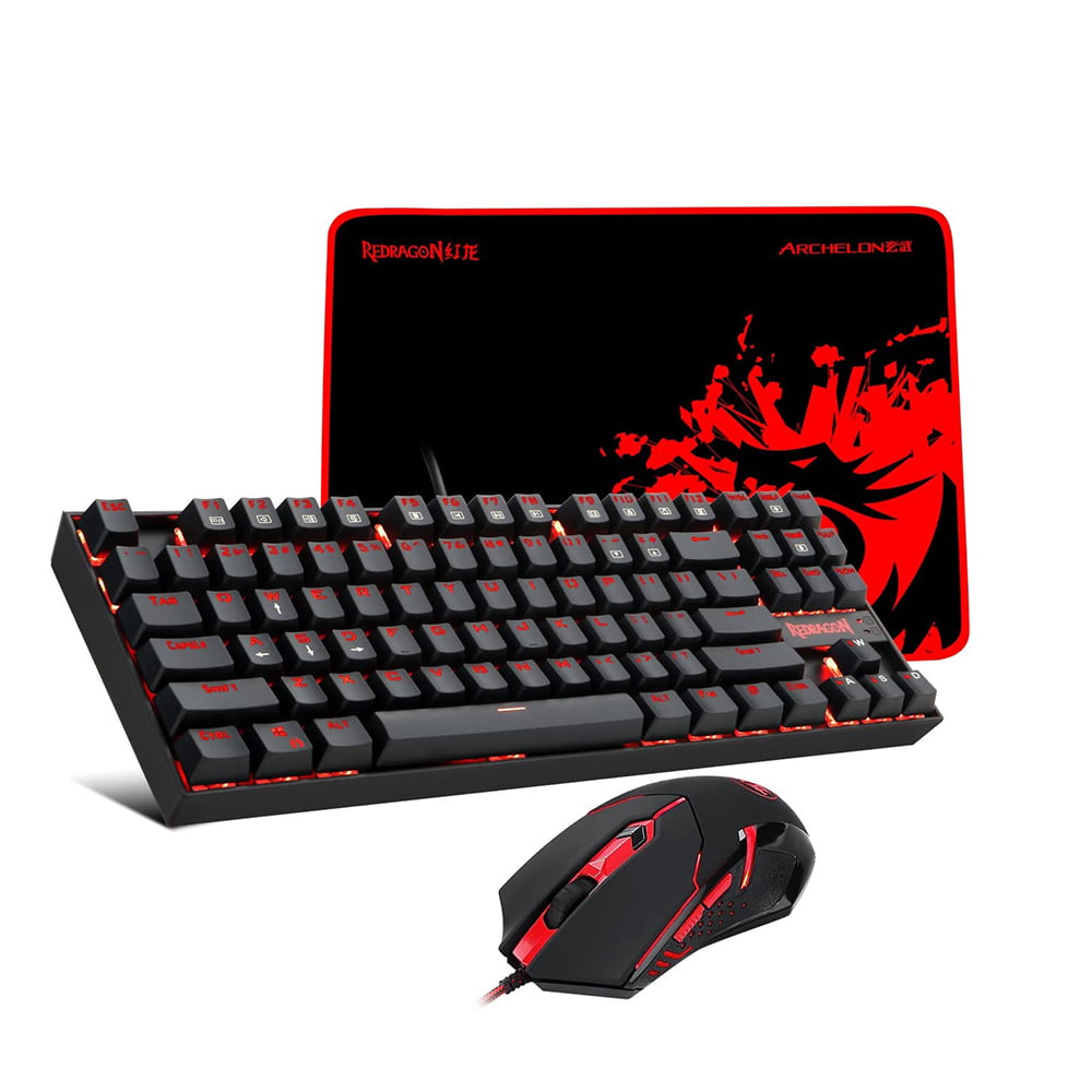 717PWalvSOL._AC_SL1500_ Redragon K552-BA Mechanical Gaming Keyboard and Mouse Combo & Pad (K552 Blue Switch Red LED + M601-3 3200dpi + P001 32x26cm) - Image 1