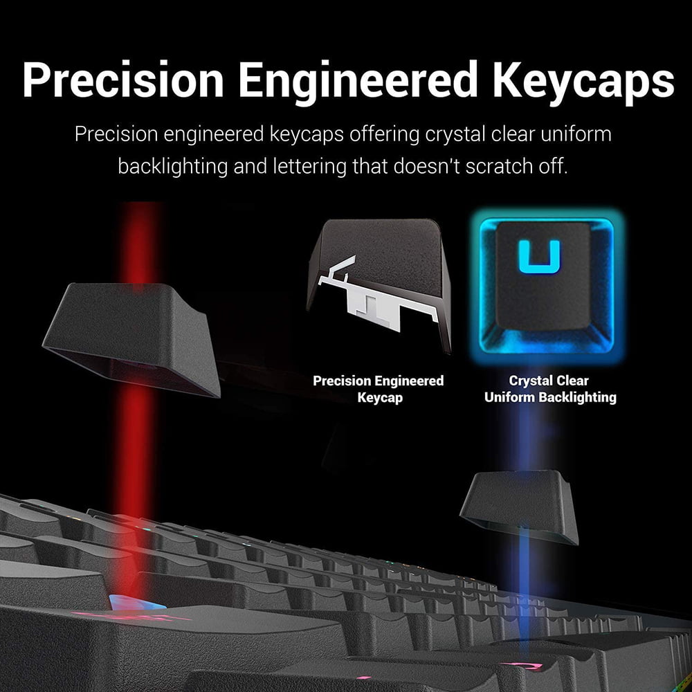 71Hr06d83fL._AC_SL1500_ REDRAGON K552 RGB KUMARA Mechanical Gaming Keyboard - Blue Switches - Full RGB LED Lighting - Black - Image 3