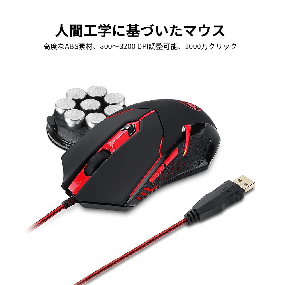 71kN9btPGUL._AC_SL1500_ Redragon K552-BA Mechanical Gaming Keyboard and Mouse Combo & Pad (K552 Blue Switch Red LED + M601-3 3200dpi + P001 32x26cm) - Image 3