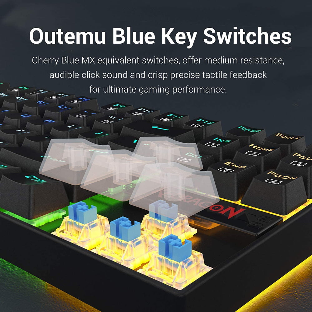 71wTYkugQ4L._AC_SL1500_ REDRAGON K552 RGB KUMARA Mechanical Gaming Keyboard - Blue Switches - Full RGB LED Lighting - Black - Image 7