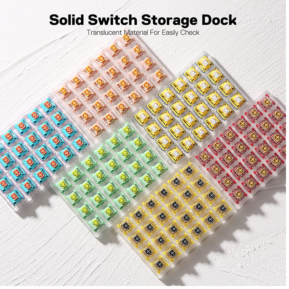 81ZqwfNj2ML._SL1500_ Redragon A113 Bullet-B Tactile Mechanical Switch, 3-Pin Plate Mounted Blue Switches Equivalent, Hot-Swappable DIY Keyboard Clicky Switch Mod, 50 Million Click(24 pcs Switches, Keycap + Switch Puller) - Image 9