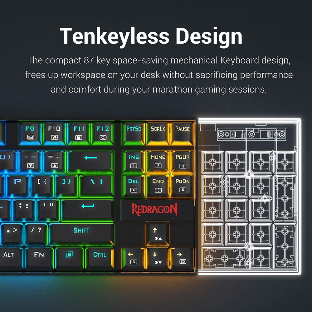 81oFUnhgHUL._AC_SL1500_ REDRAGON K552 RGB KUMARA Mechanical Gaming Keyboard - Blue Switches - Full RGB LED Lighting - Black - Image 5