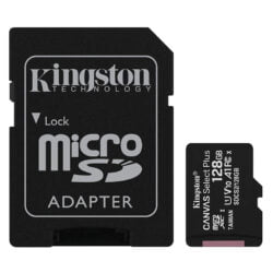 Kingston 128GB microSDXC Canvas Select Plus 100MB/s Read A1 Class 10 UHS-I Memory Card + Adapter (SDCS2/128GB)