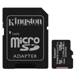 Kingston 128GB microSDXC Canvas Select Plus 100MB/s Read A1 Class 10 UHS-I Memory Card + Adapter (SDCS2/128GB)