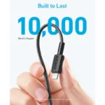 ⁦Anker 322 USB-C to Lightning Cable Braided (1.8m/6ft) -Black⁩ - الصورة ⁦2⁩
