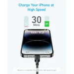 ⁦Anker 322 USB-C to Lightning Cable Braided (1.8m/6ft) -Black⁩ - الصورة ⁦3⁩