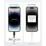 ⁦Anker 322 USB-C to Lightning Cable Braided (1.8m/6ft) -Black⁩ - الصورة ⁦4⁩